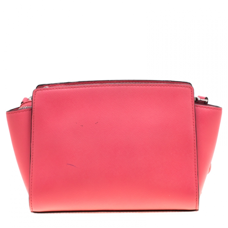 Pre Owned MICHAEL Michael Kors Pink Leather Medium Selma Crossbody Bag 