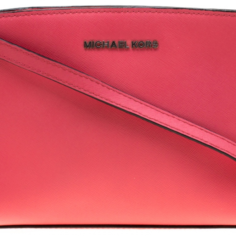 Pre Owned MICHAEL Michael Kors Pink Leather Medium Selma Crossbody Bag 