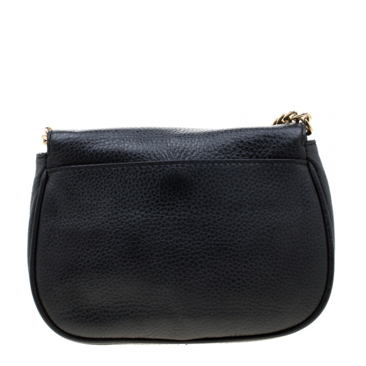 Pre Owned MICHAEL Michael Kors Black Leather Bedford Crossbody Bag