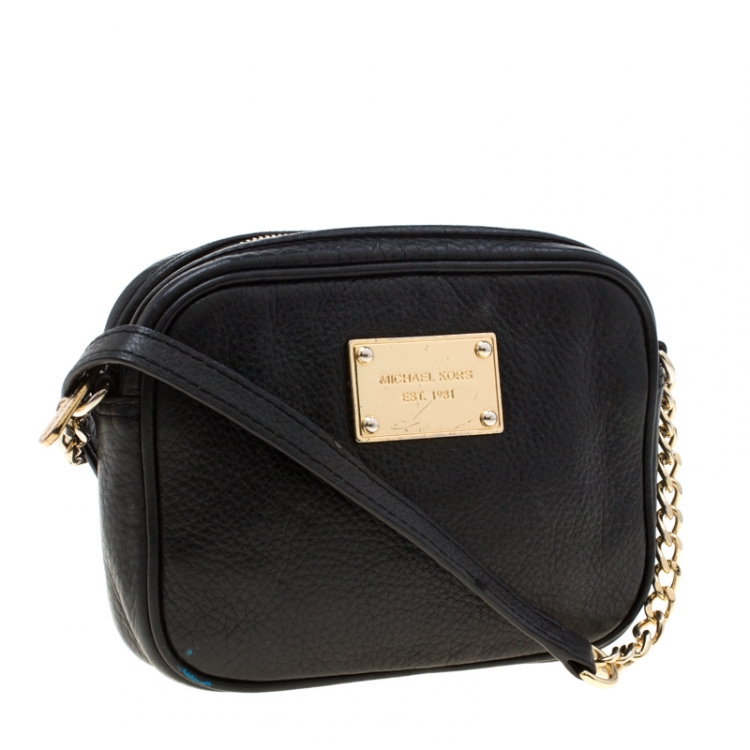 Pre Owned MICHAEL Michael Kors Black Leather Crossbody Bag