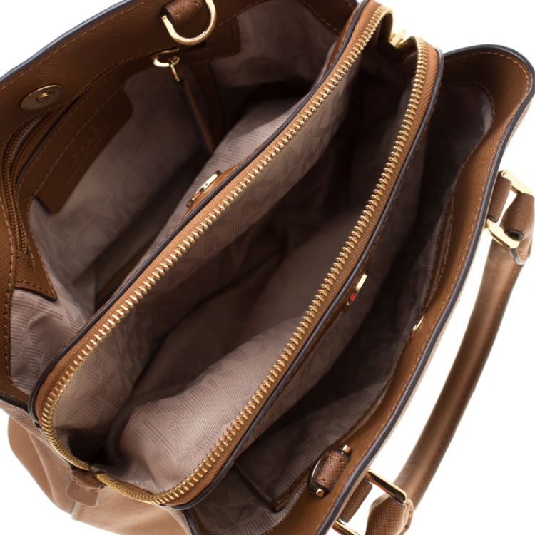 Pre Owned Michael Kors Brown Leather Shoulder Bag