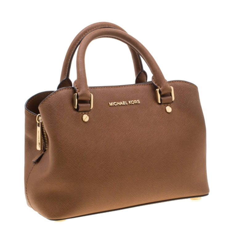 Pre Owned Michael Kors Brown Leather Shoulder Bag