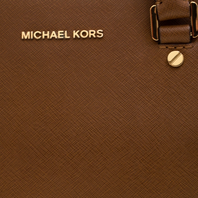 Pre Owned Michael Kors Brown Leather Shoulder Bag