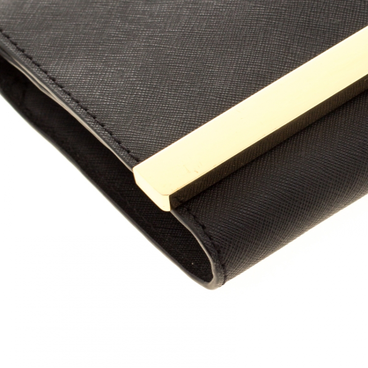 Pre Owned Michael Kors Black Leather Lana Clutch  Michael 