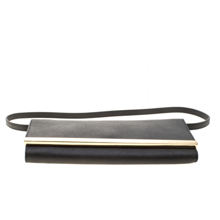 Pre Owned Michael Kors Black Leather Lana Clutch  Michael 