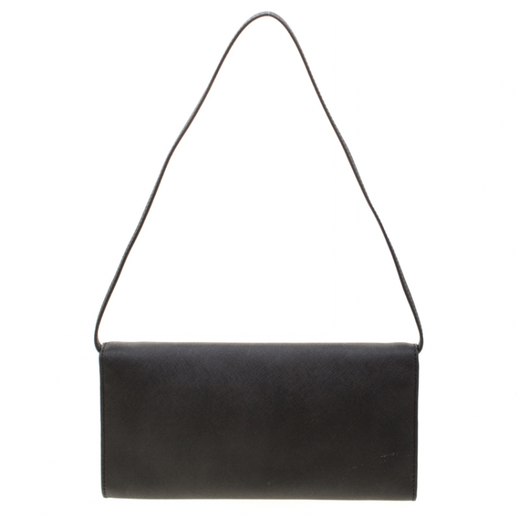 Pre Owned Michael Kors Black Leather Lana Clutch  Michael 