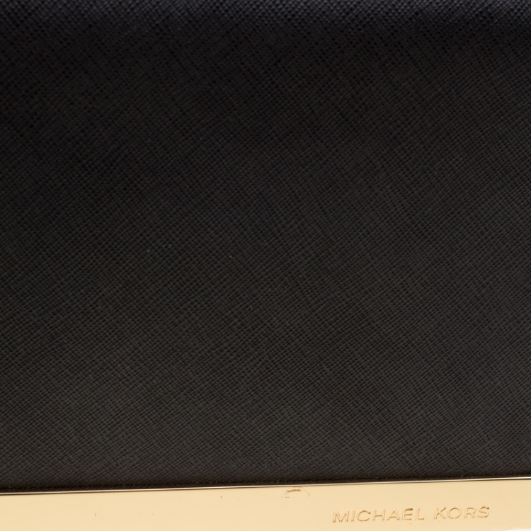 Pre Owned Michael Kors Black Leather Lana Clutch  Michael 