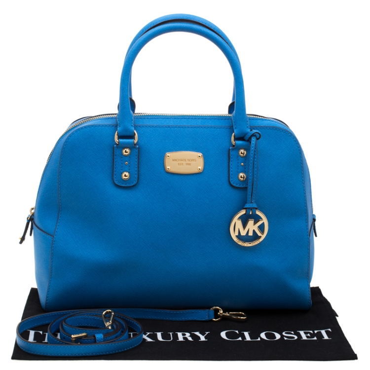 Pre Owned MICHAEL Michael Kors Blue Leather Satchel