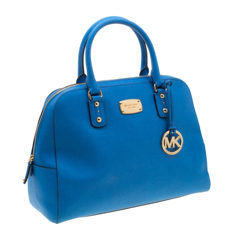 Pre Owned MICHAEL Michael Kors Blue Leather Satchel