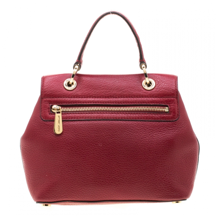 Pre Owned MICHAEL Michael Kors Red Leather Emery Satchel