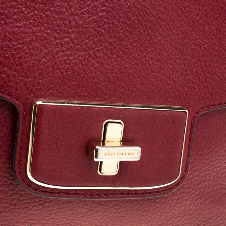 Pre Owned MICHAEL Michael Kors Red Leather Emery Satchel