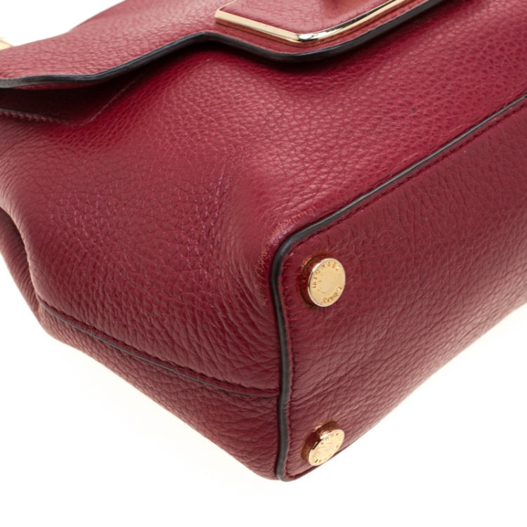 Pre Owned MICHAEL Michael Kors Red Leather Emery Satchel