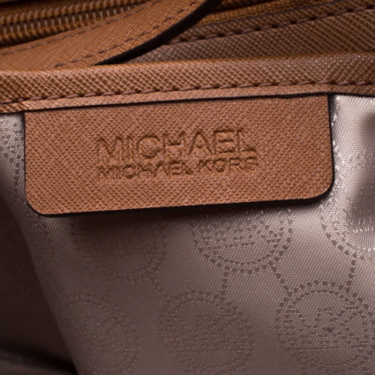 Pre Owned MICHAEL Michael Kors Brown Leather Jet Set Travel Tote