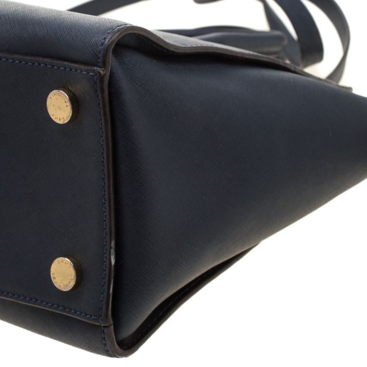 Pre Owned MICHAEL Michael Kors Navy Blue Saffiano Leather Large Selma Satchel
