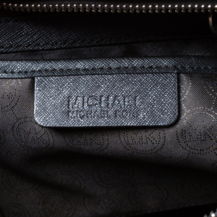 مملوكة مسبقًا Michael Michael Kors Blue/Black Saffiano Leather Medium Selma Tote