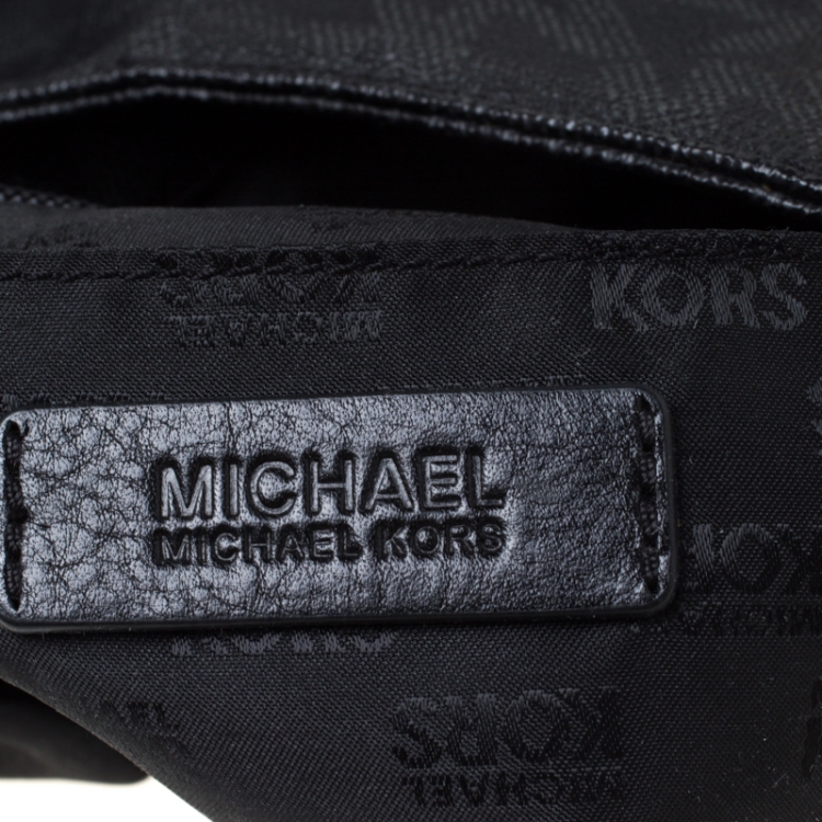 Pre Owned Michael Michael Kors Black Coated Canvas Lilly Chain Tote