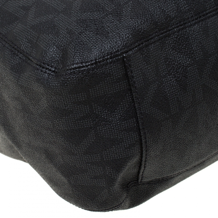 Pre Owned Michael Michael Kors Black Coated Canvas Lilly Chain Tote