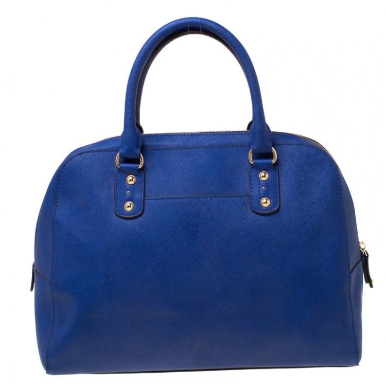 Pre Owned Michael Michael Kors Blue Saffiano Leather Satchel