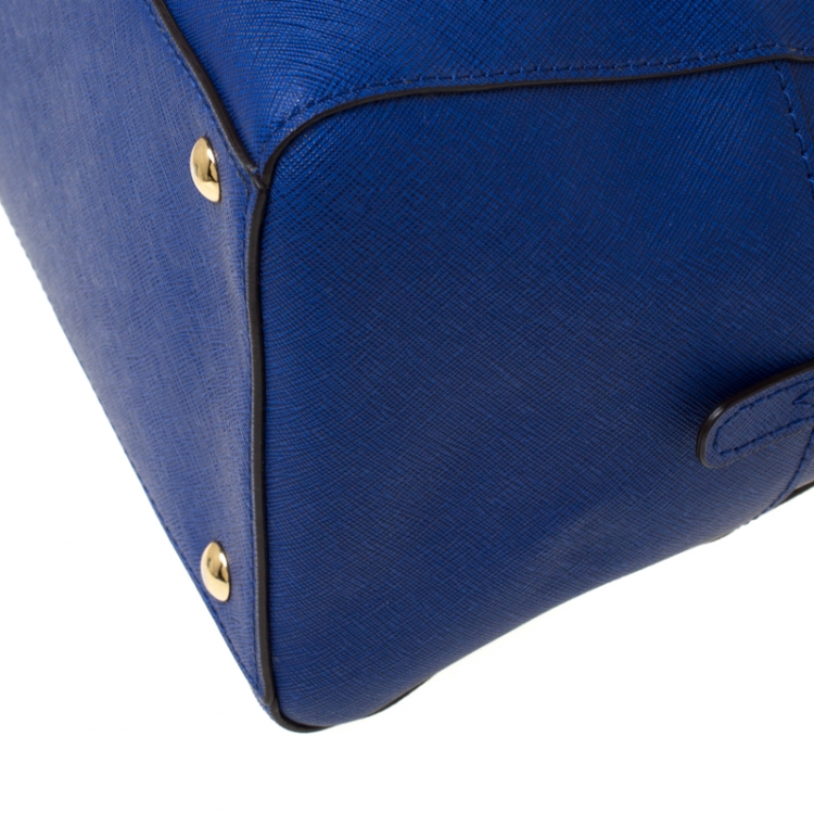 Pre Owned Michael Michael Kors Blue Saffiano Leather Satchel
