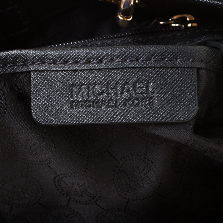 Pre Owned MICHAEL Michael Kors Black Leather Large Cynthia Tote