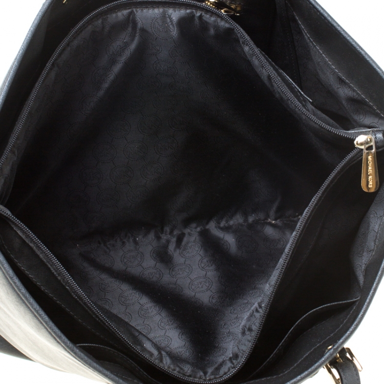 مملوكة مسبقًا Michael Michael Kors Black Saffiano Leather Jet Set Travel Tote