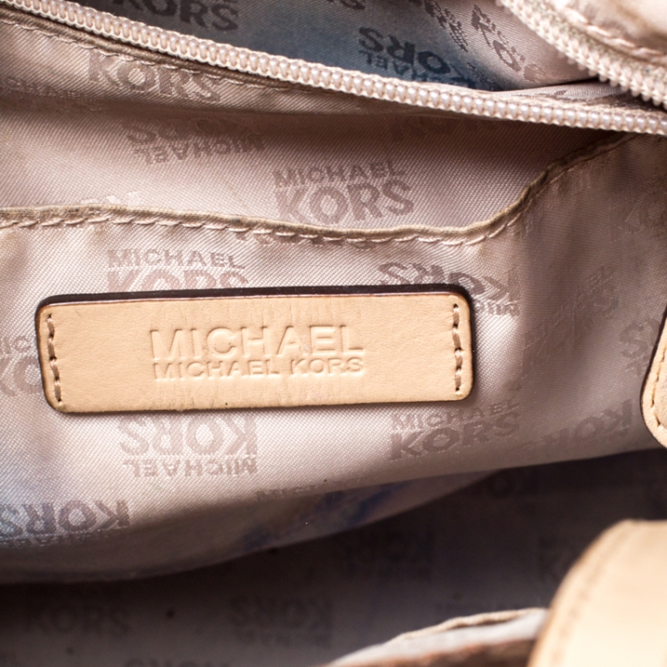 Pre Owned Michael Michael Kors Bronze Patent Leather Tote