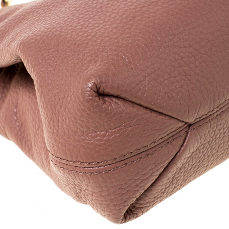 Pre Owned MICHAEL Michael Kors Old Rose Leather Small Jet Set Chain Shoulder Bag