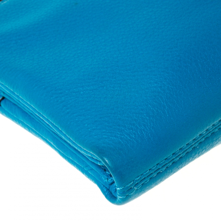 Pre Owned MICHAEL Michael Kors Blue Leather Adele Crossbody Bag
