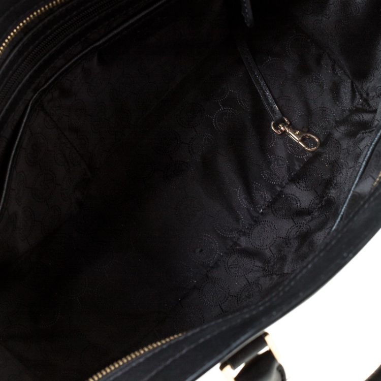 مملوكة مسبقًا Michael Michael Kors Black Saffiano Leather Medium Selma Tote