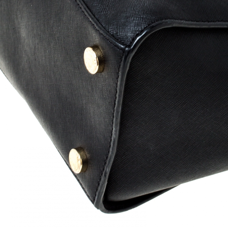 مملوكة مسبقًا Michael Michael Kors Black Saffiano Leather Medium Selma Tote