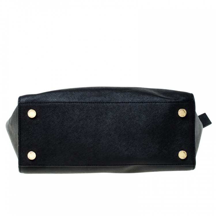 مملوكة مسبقًا Michael Michael Kors Black Saffiano Leather Medium Selma Tote