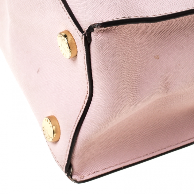 Pre Owned Michael Kors Pink Leather Medium Bridgette Tote