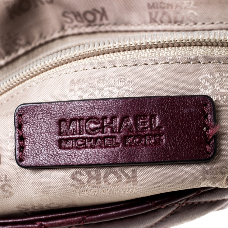 Pre Owned MICHAEL Michael Kors Burgundy Quilted Leather Shoulder Bag