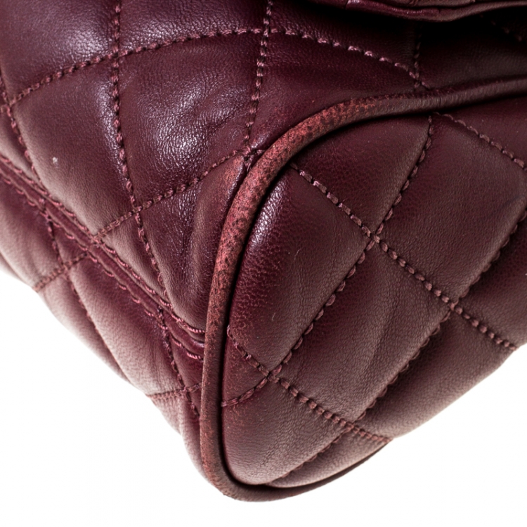 Pre Owned MICHAEL Michael Kors Burgundy Quilted Leather Shoulder Bag