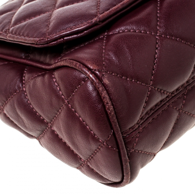 Pre Owned MICHAEL Michael Kors Burgundy Quilted Leather Shoulder Bag