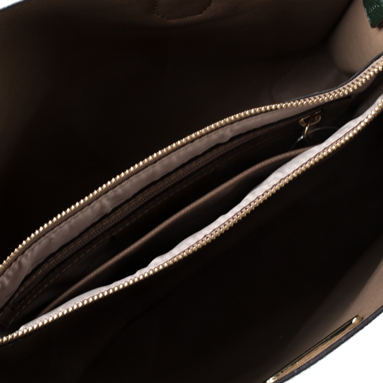 Pre Owned Michael Kors Dark Green Leather Mercer Tote