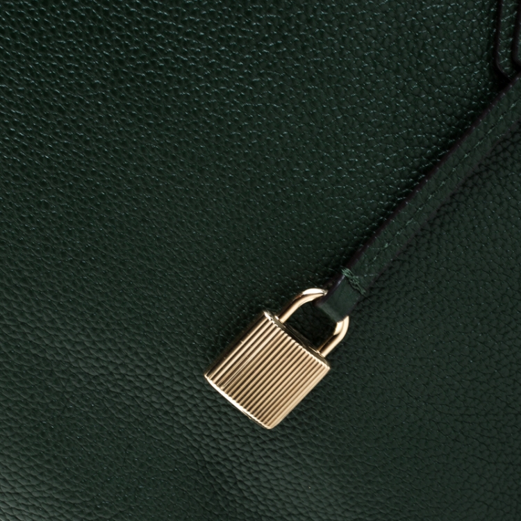 Pre Owned Michael Kors Dark Green Leather Mercer Tote