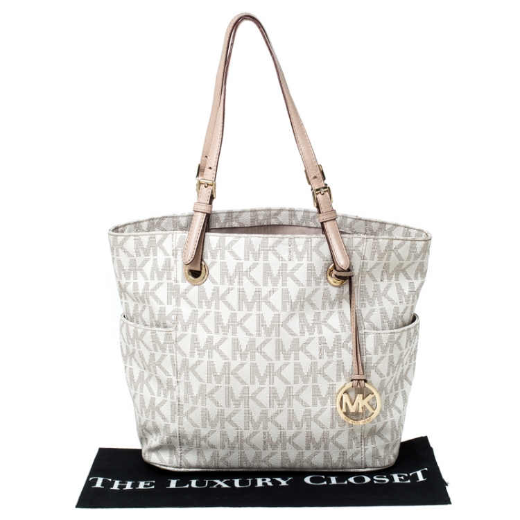 michael michael kors jet set logo coated canvas pouch
