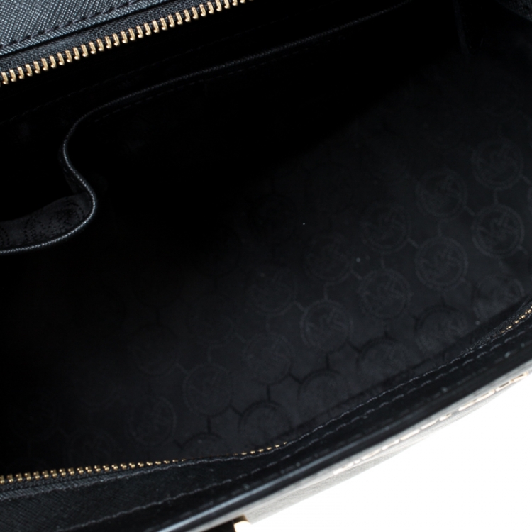 Pre Owned Michael Michael Kors Black Saffiano Leather Medium Selma Tote
