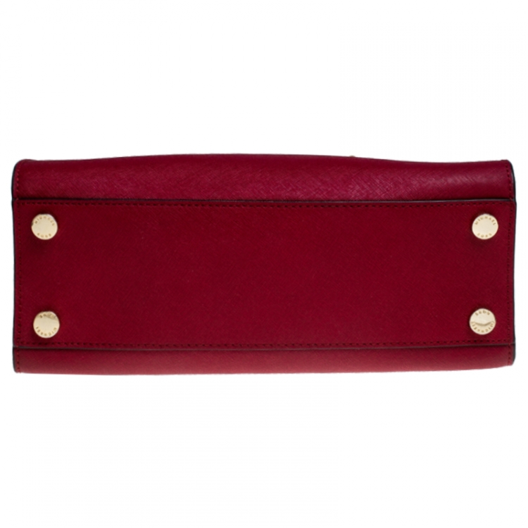Pre Owned MICHAEL Michael Kors Red Saffiano Leather Tote