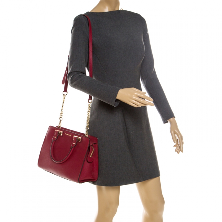 Pre Owned MICHAEL Michael Kors Red Saffiano Leather Tote