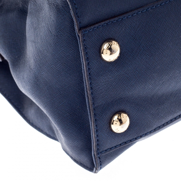 Pre Owned MICHAEL Michael Kors Navy Blue Leather Hamilton Tote