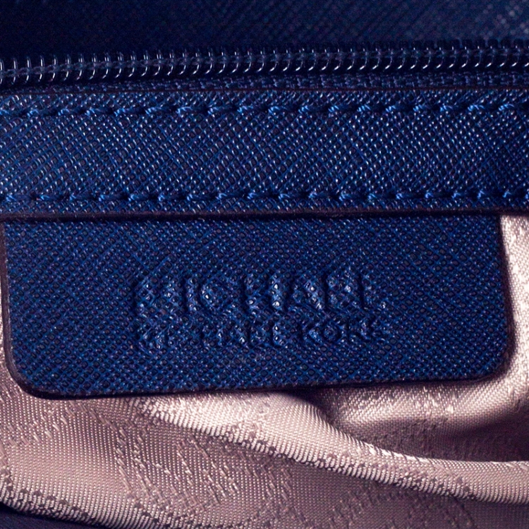 Pre Owned MICHAEL Michael Kors Navy Blue Leather Hamilton Tote