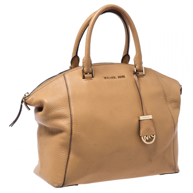 Pre Owned MICHAEL Michael Kors Tan Leather Riley Satchel    