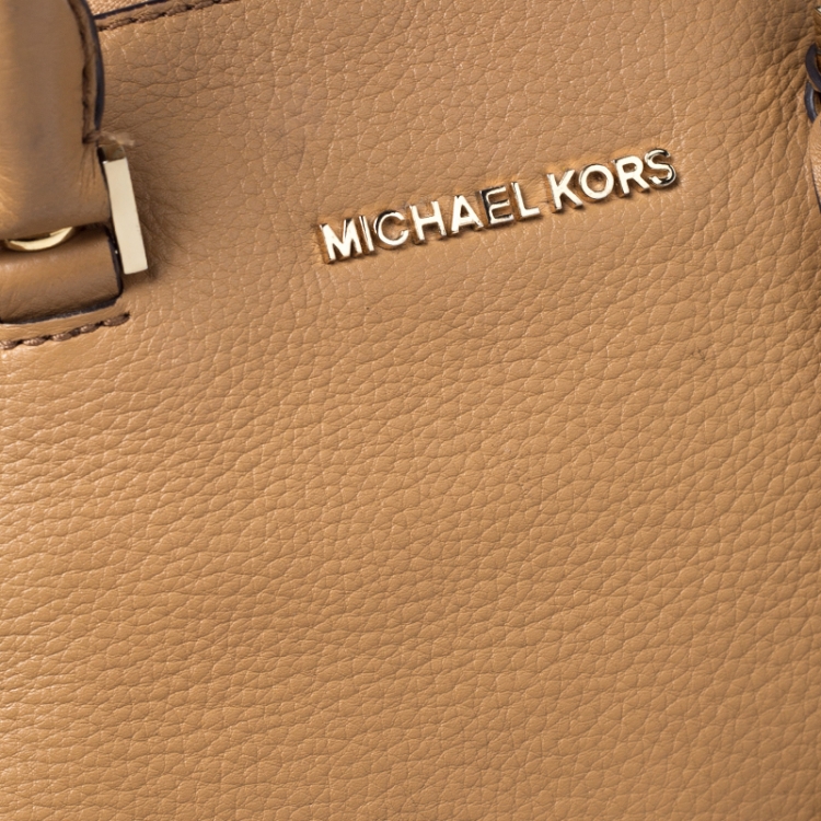 Pre Owned MICHAEL Michael Kors Tan Leather Riley Satchel    
