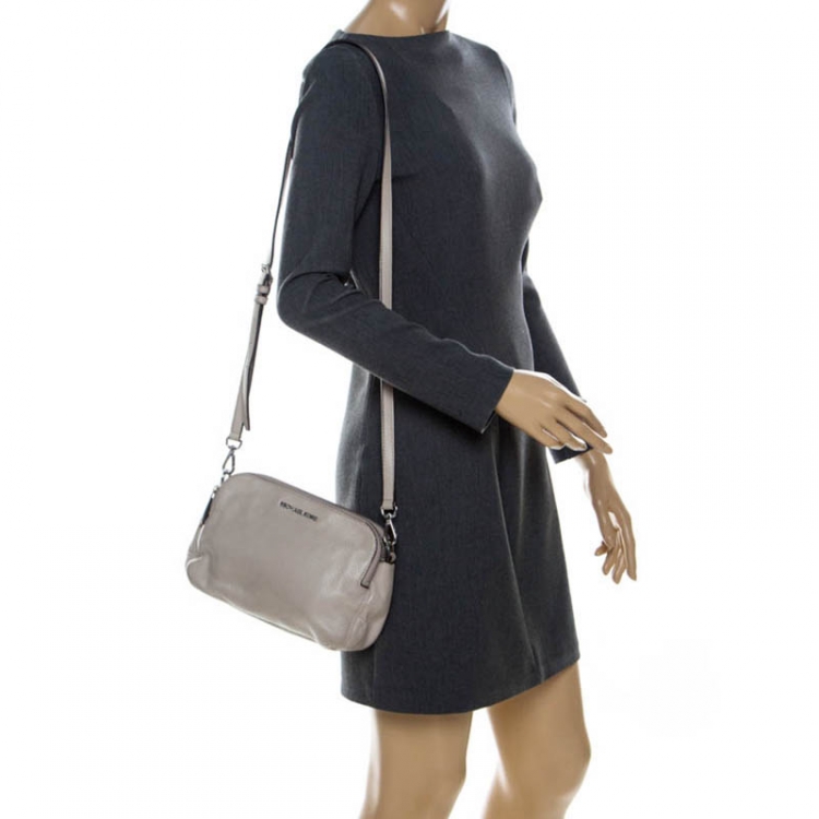 Pre Owned MICHAEL Michael Kors Grey Leather Crossbody Bag