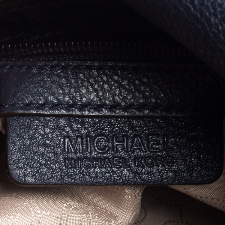 Pre Owned  MICHAEL Michael Kors Navy Blue Leather Bedford Tassle Shoulder Bag