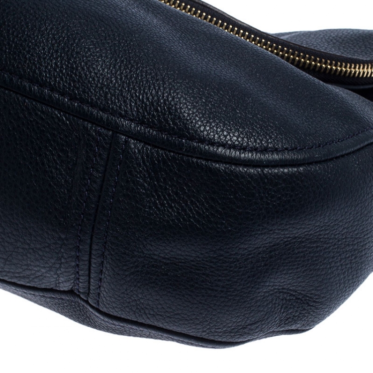 Pre Owned  MICHAEL Michael Kors Navy Blue Leather Bedford Tassle Shoulder Bag