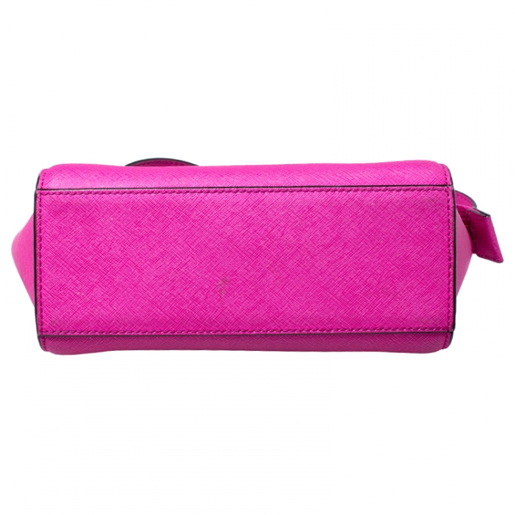 Pre Owned MICHAEL Michael Kors Hot Pink Saffiano Leather Selma Crossbody Bag