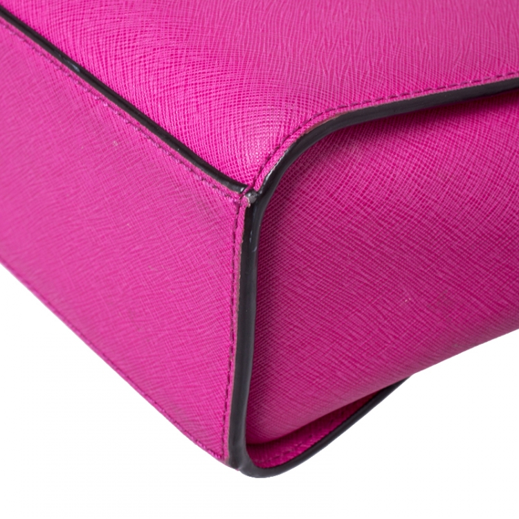 Pre Owned MICHAEL Michael Kors Hot Pink Saffiano Leather Selma Crossbody Bag